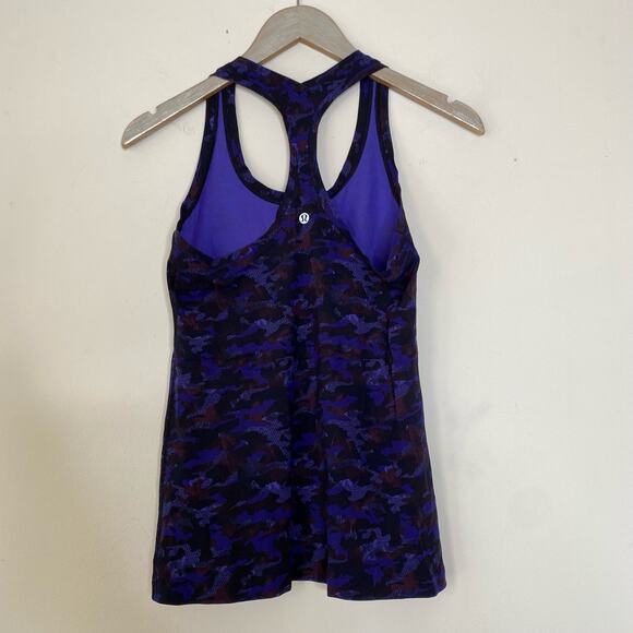 LULULEMON Cool Racerback II Mini Hounds Camo Emperor Blue Black Size 2 - Picture 5 of 7